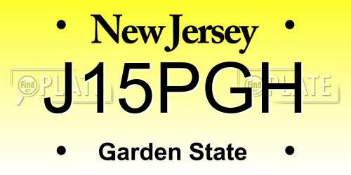 J15PGH New Jersey License Plate