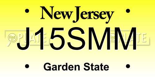J15SMM New Jersey License Plate