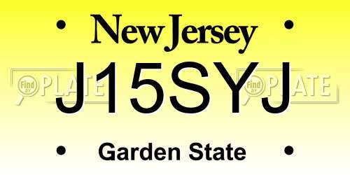 J15SYJ New Jersey License Plate