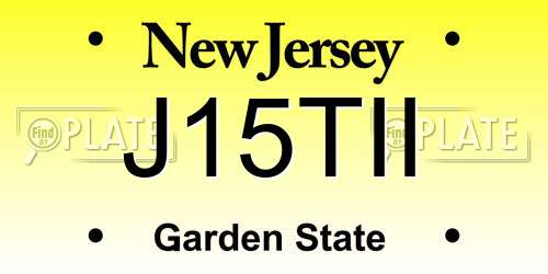 J15TII New Jersey License Plate