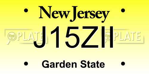 J15ZII New Jersey License Plate