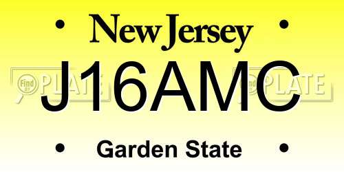 J16AMC New Jersey License Plate