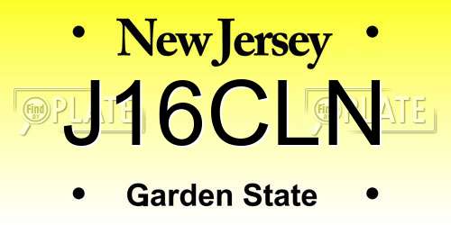 J16CLN New Jersey License Plate