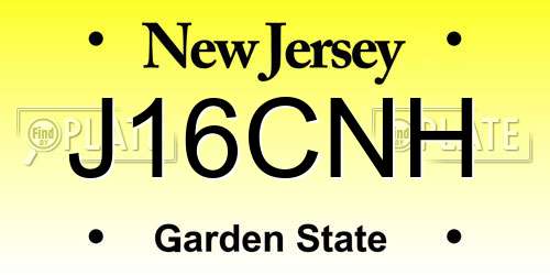 J16CNH New Jersey License Plate
