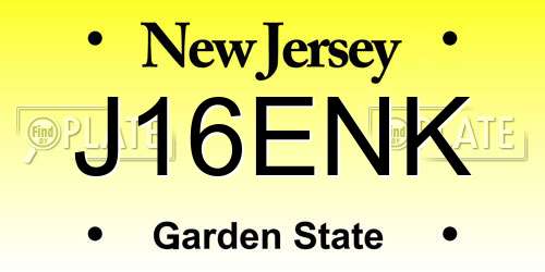 J16ENK New Jersey License Plate