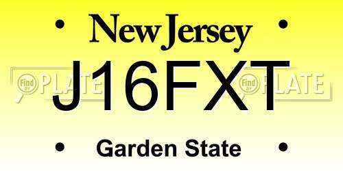 J16FXT New Jersey License Plate