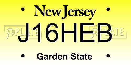 J16HEB New Jersey License Plate