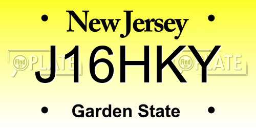 J16HKY New Jersey License Plate