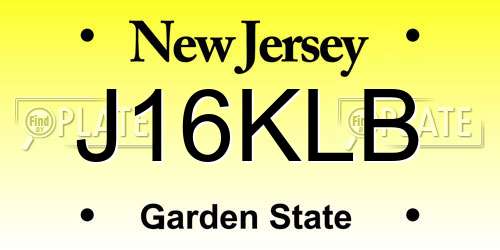 J16KLB New Jersey License Plate