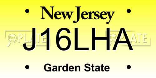 J16LHA New Jersey License Plate