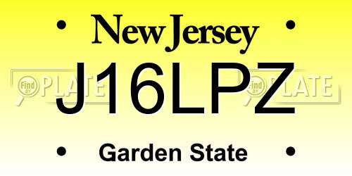 J16LPZ New Jersey License Plate