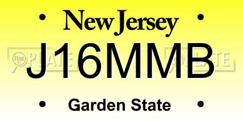 J16MMB New Jersey License Plate