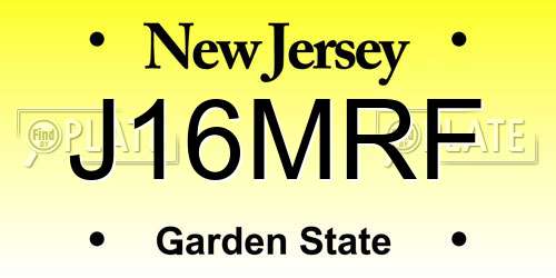J16MRF New Jersey License Plate