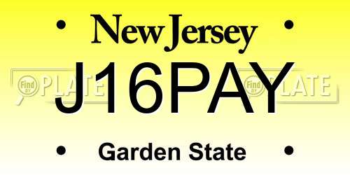 J16PAY New Jersey License Plate