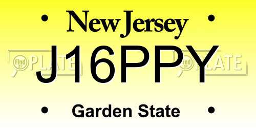 J16PPY New Jersey License Plate