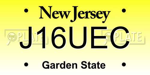 J16UEC New Jersey License Plate