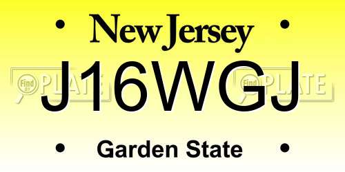 J16WGJ New Jersey License Plate