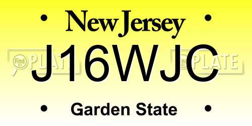 J16WJC New Jersey License Plate
