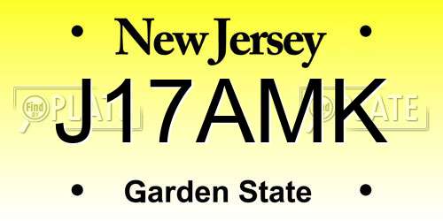 J17AMK New Jersey License Plate