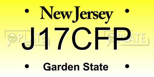 J17CFP New Jersey License Plate