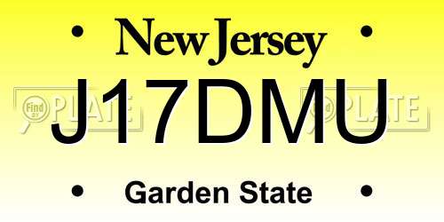 J17DMU New Jersey License Plate