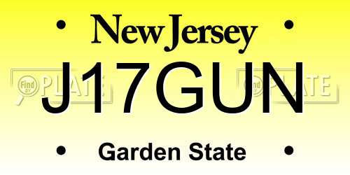 J17GUN New Jersey License Plate