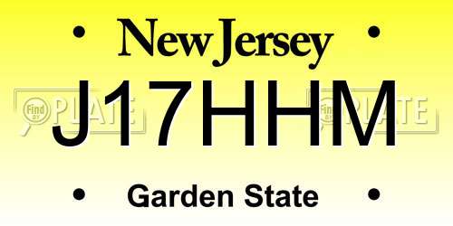 J17HHM New Jersey License Plate