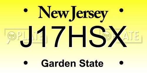 J17HSX New Jersey License Plate