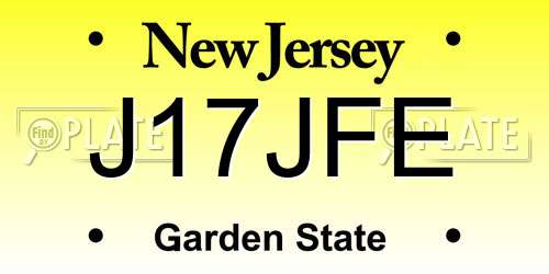 J17JFE New Jersey License Plate