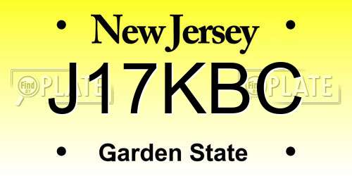 J17KBC New Jersey License Plate