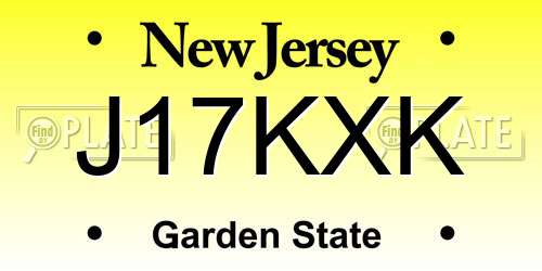 J17KXK New Jersey License Plate