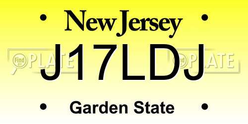 J17LDJ New Jersey License Plate