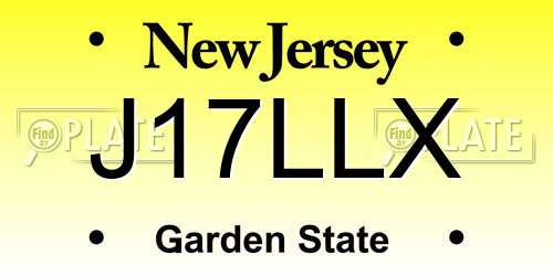 J17LLX New Jersey License Plate