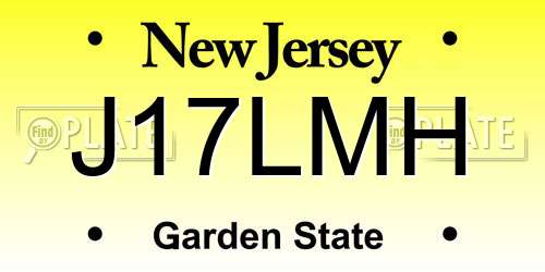 J17LMH New Jersey License Plate