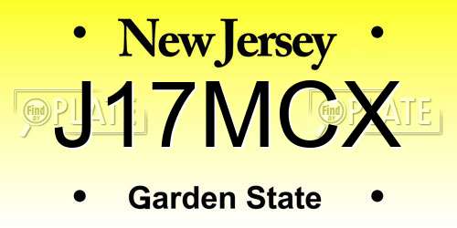 J17MCX New Jersey License Plate