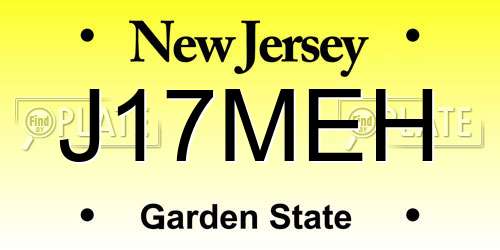 J17MEH New Jersey License Plate
