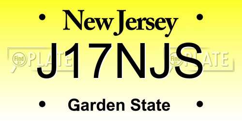 J17NJS New Jersey License Plate