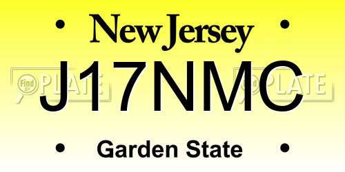 J17NMC New Jersey License Plate