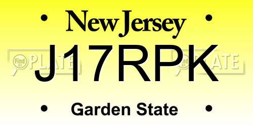 J17RPK New Jersey License Plate