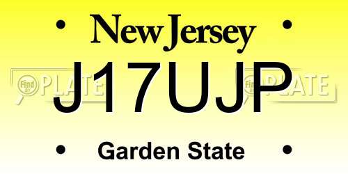 J17UJP New Jersey License Plate