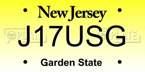 J17USG New Jersey License Plate