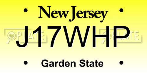 J17WHP New Jersey License Plate