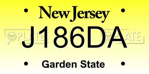 J186DA New Jersey License Plate