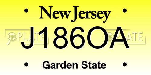 J186OA New Jersey License Plate