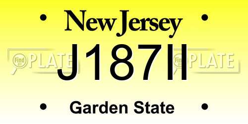 J187II New Jersey License Plate