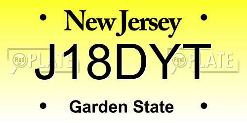 J18DYT New Jersey License Plate