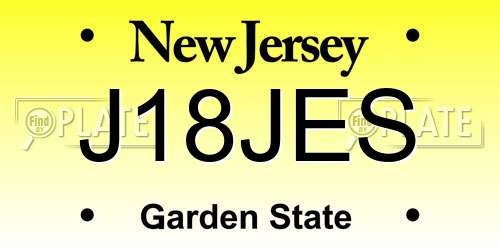 J18JES New Jersey License Plate