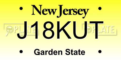 J18KUT New Jersey License Plate