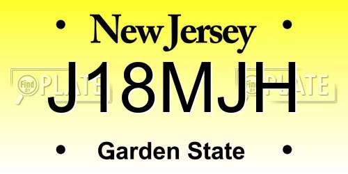 J18MJH New Jersey License Plate
