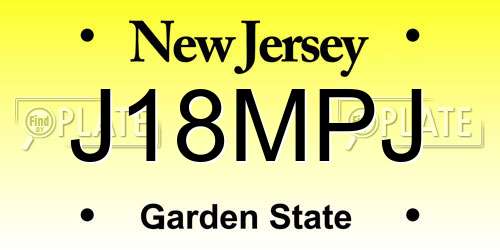 J18MPJ New Jersey License Plate